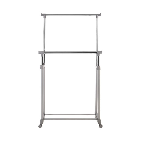 Iš metalo teleskopinė/su ratukais drabužių kabykla sidabrinės spalvos – Premier Housewares-image-3