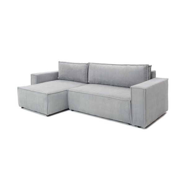 Šviesiai pilka aksominė modulinė kampinė sofa Bonami Selection Bowie-image-3