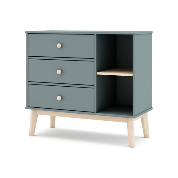 Pilkai žalios spalvos vaikiška šoninė spintelė 90x81x40 cm Esteban – Marckeric-image-3