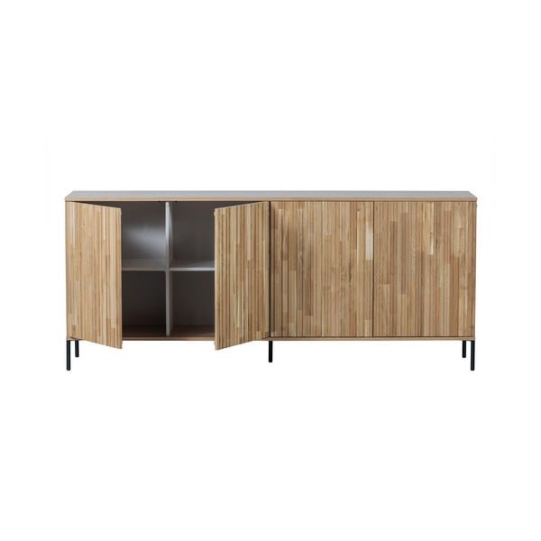 Natūralios spalvos šoninė spintelė iš ąžuolo 200x85x44 cm Gravure – WOOOD-image-3