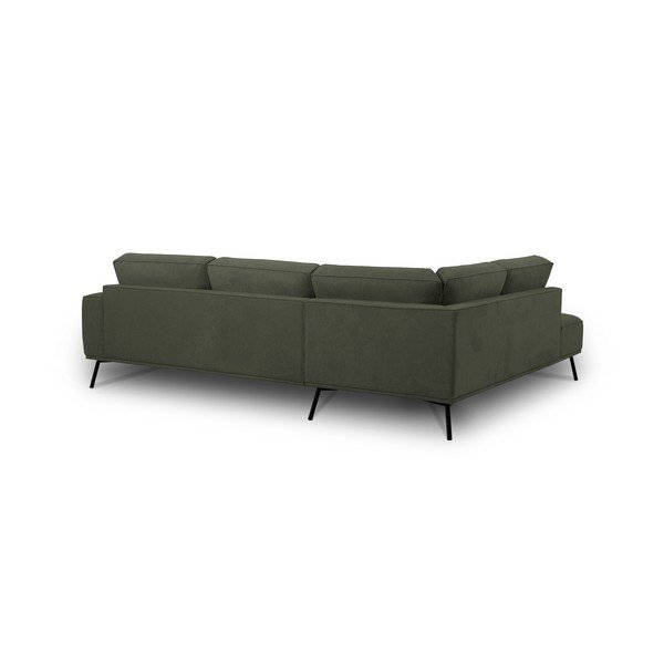 Tamsiai žalios spalvos kampinė sofa iš šenilinio audinio (su kairiuoju kampu/„L“ formos) Amsterdam – Scandic-image-3