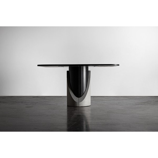 Valgomojo stalas su ąžuoliniu stalviršiu 140x140 cm Sharp - Lyon Béton-image-1