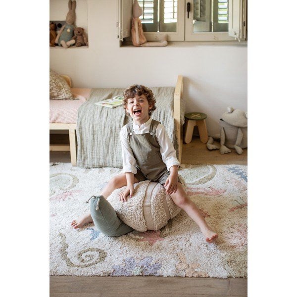 Šviesiai žalios spalvos/kreminės spalvos vaikiškas sėdmaišis Mr. Snail – Lorena Canals-image-4