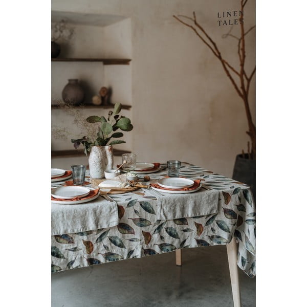 Iš lino staltiesė 350x350 cm Golden Fall – Linen Tales-image-1