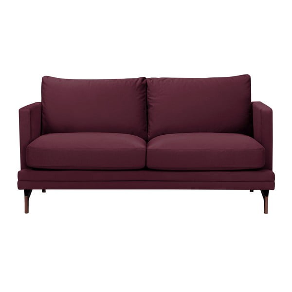 Bordo raudonos spalvos dvivietė sofa su auksiniu pagrindu "Windsor & Co Sofos Jupiter