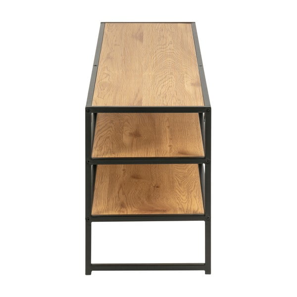 TV spintelė juodos spalvos/natūralios spalvos iš ąžuolo 120x46 cm Seaford – Actona-image-4