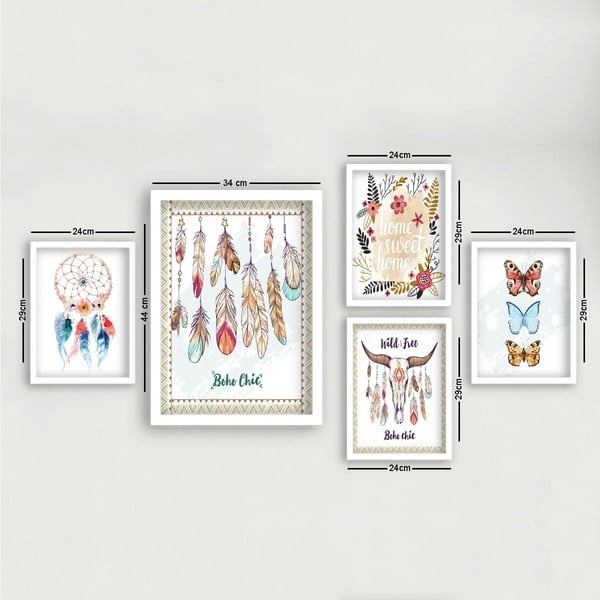 Paveikslai 5 vnt. rinkinyje Boho - Wallity-image-3