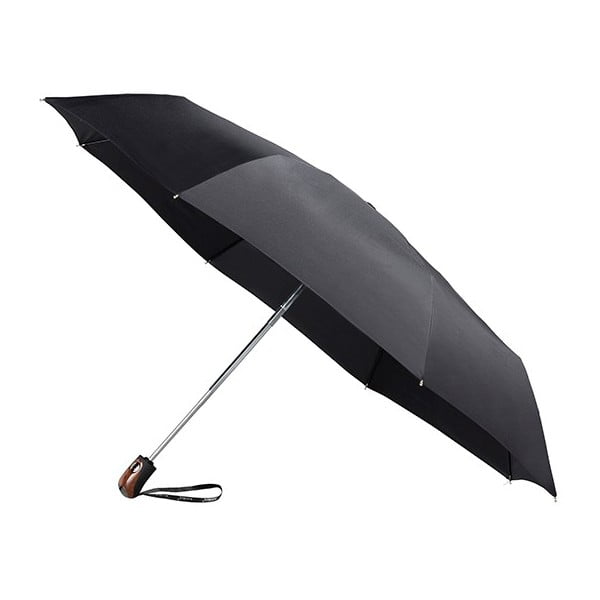 Juodas vėjo nepraleidžiantis sulankstomas skėtis "Ambiance Bois Minimal", ⌀ 98 cm