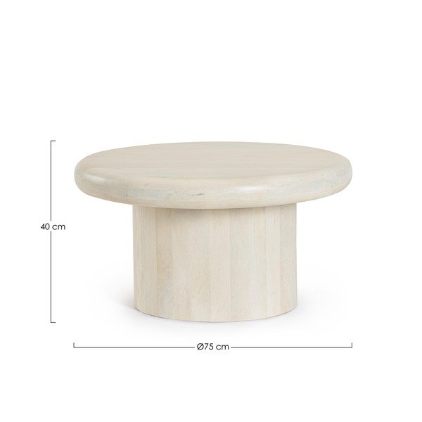 Kreminės spalvos iš mango masyvo apvalios formos kavos staliukas ø 75 cm Lopez – Bizzotto-image-4