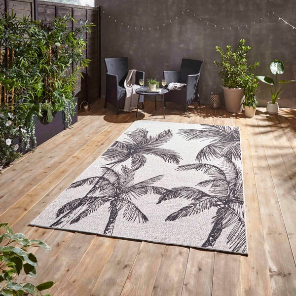 Lauko kilimas juodos spalvos/kreminės spalvos 120x170 cm Miami – Think Rugs-image-1