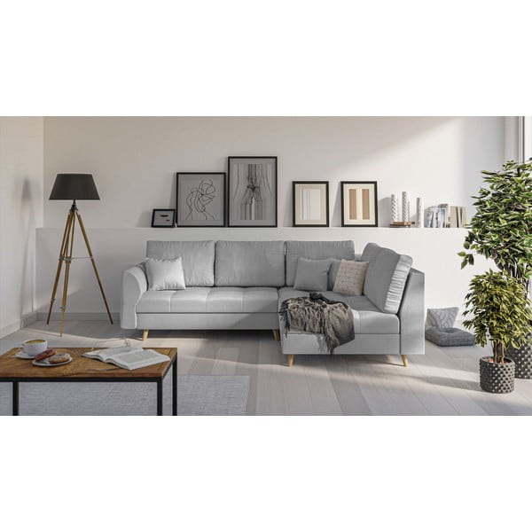 Pilka kampinė sofa (dešinysis kampas) Ariella - Ropez-image-1