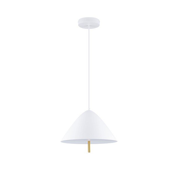 Baltos spalvos iš metalo kabantis šviestuvas LED ø 40 cm su metaliniu gaubtu Oros – Nova Luce