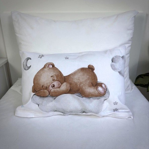 Iš medvilnės vaikiška patalynė vaikiškai lovai 100x135 cm Teddy "Moon" – Jerry Fabrics-image-1