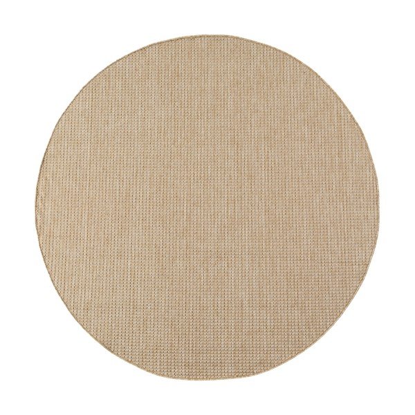 Smėlio spalvos apvalios formos lauko ir vidaus kilimas ø 160 cm Mira 1450 – Ayyildiz Carpets
