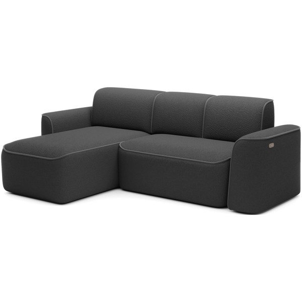 Tamsiai pilkos spalvos iš boucle kampinė sofa (su kairiuoju kampu/su gultu) Ume – ELTAP-image-3