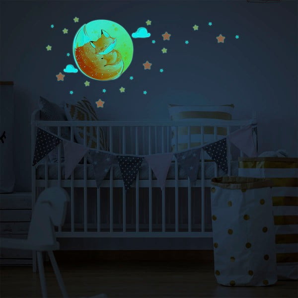 Vaikiškas sieninis lipdukas 30x30 cm Dreamy Fox - Ambiance-image-2