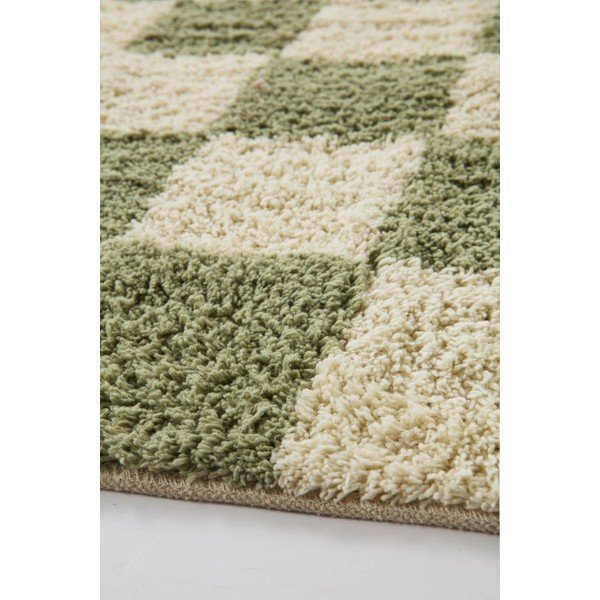 Žalios spalvos/kreminės spalvos iš medvilnės kilimas 170x240 cm Mela – Jotex-image-3