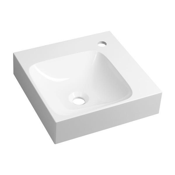 Iš mineralinio kompozito praustuvas baltos spalvos 40x40 cm Emona – Sapho