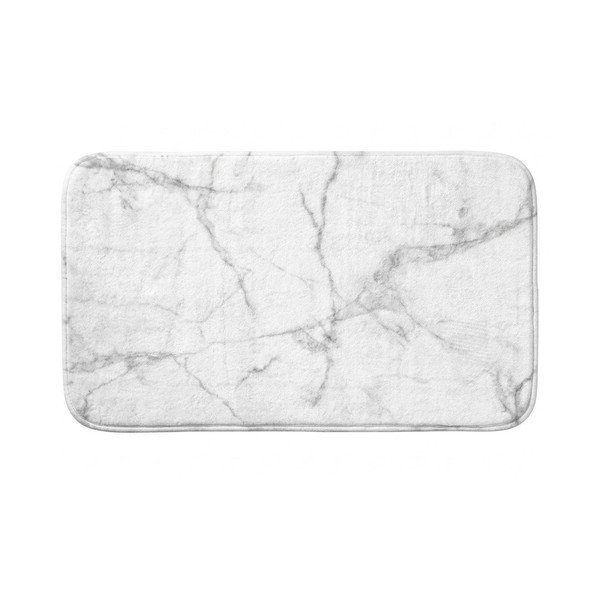 Baltos spalvos/pilkos spalvos iš tekstilės vonios kilimėlis 45x75 cm Marbre – douceur d'intérieur