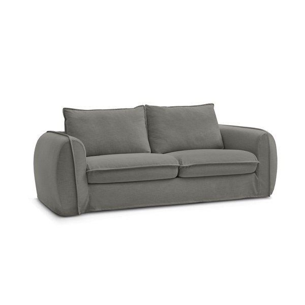 Tamsiai pilkos spalvos sofa miegojimui/sulankstoma 216 cm Archimede – Bobochic Paris-image-3
