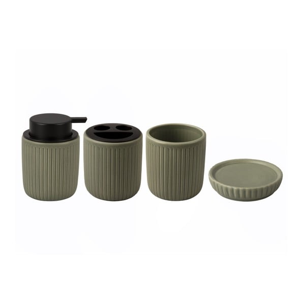 Iš keramikos vonios reikmenų rinkinys žalios spalvos  Neat  – PT LIVING