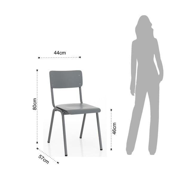 Pilkos valgomojo kėdės, 2 vnt. Old School - Tomasucci-image-4