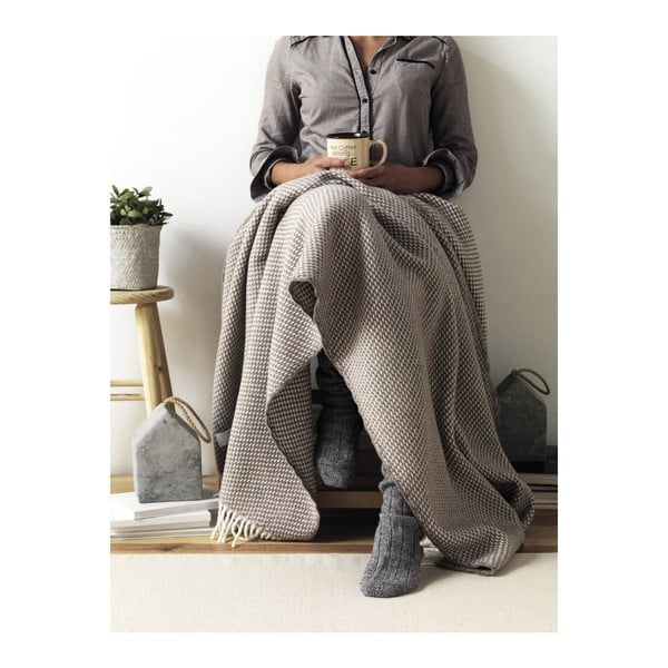 Tamsiai pilkas pledas su medvilne Euromant Ruby, 140 x 160 cm-image-2