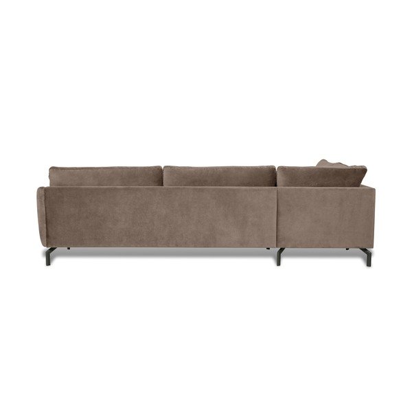 Rudai pilka kampinė sofa su aksomo užvalkalu Scandic Magic, kairysis kampas-image-3