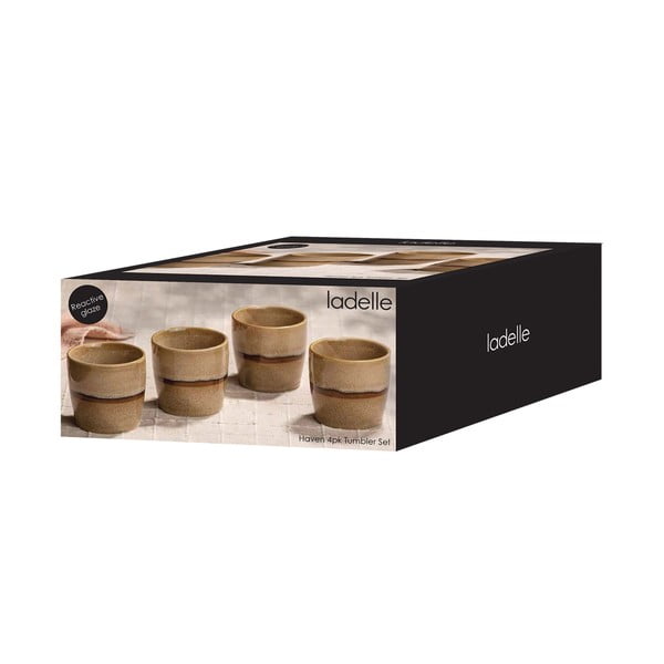 Iš porceliano  puodeliai šviesiai rudos spalvos 4 vnt. espreso 350 ml Haven – Ladelle-image-2