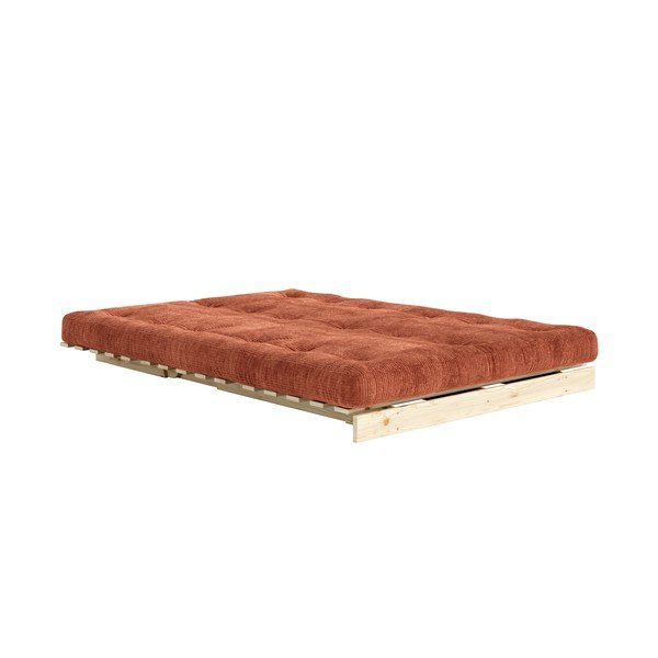 Terakotos spalvos sulankstoma sofa iš kordinio velveto 140 cm Roots – Karup-image-1