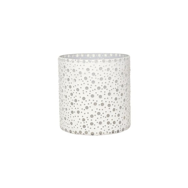 Baltos spalvos žvakidė "Dots", 16,5 cm
