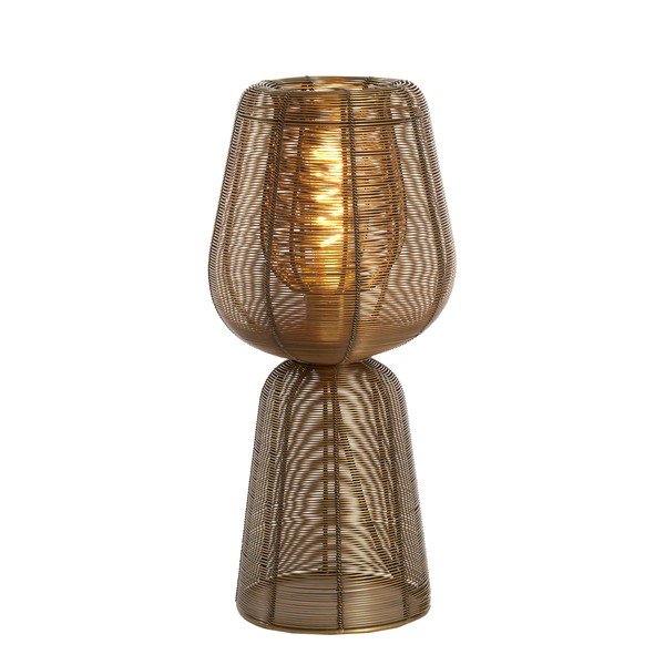 Bronzinės spalvos iš metalo stalinis šviestuvas (aukštis 42 cm) Aboso – Light & Living-image-1