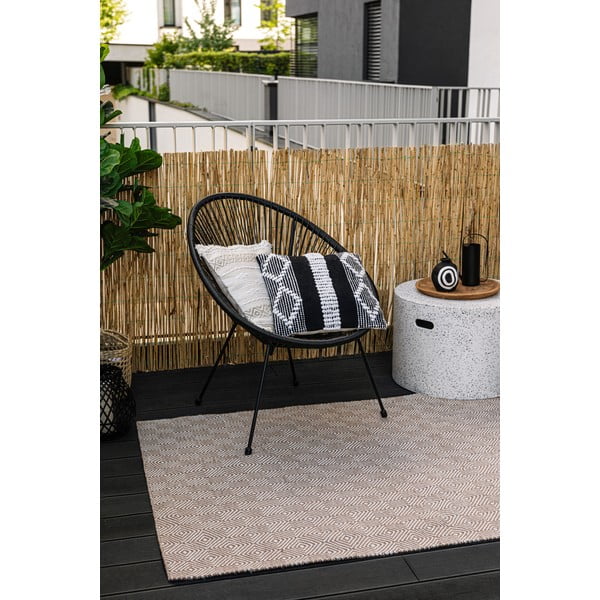 Kreminis dvipusis lauko kilimas iš perdirbto plastiko Green Decore Solitaire, 120 x 180 cm-image-2