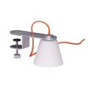 Pilkos spalvos stalinis šviestuvas (aukštis 23 cm) su stiklo gaubtu Lure – Hübsch