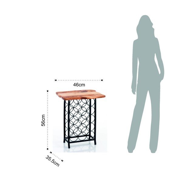 Juodos spalvos/natūralios spalvos iš metalo vyno lentyna butelių skaičius 15 46x56x35,5 cm Ras – Tomasucci-image-3