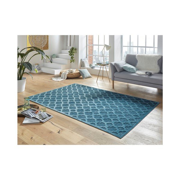 Mėlynas viskozės kilimas Mint Rugs Bryon, 80 x 125 cm-image-1