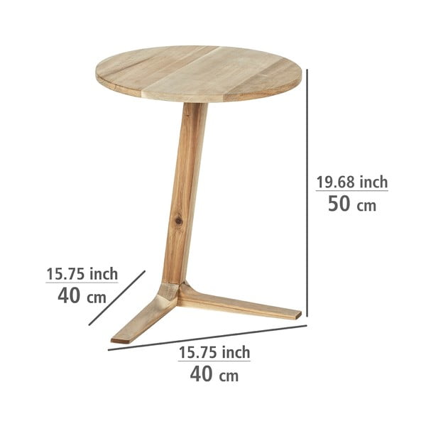 Apvalus akacijos medžio masyvo kavos staliukas ø 40 cm Acina - Wenko-image-4