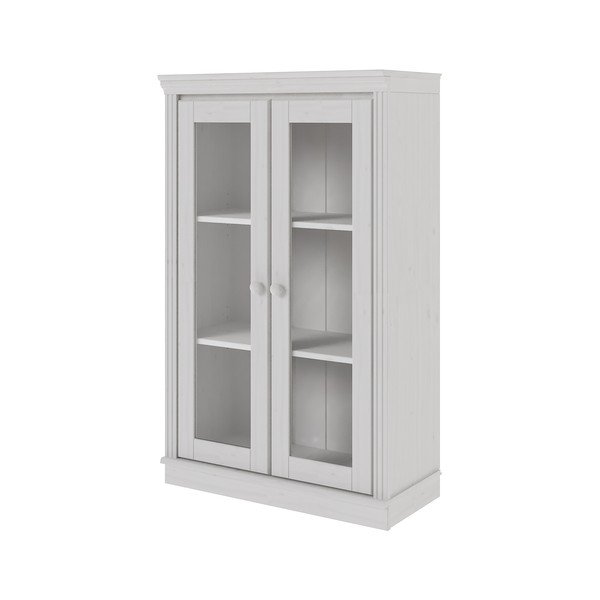 Baltos spalvos iš pušies masyvo vitrina 74x118x35 cm Anita – Støraa-image-3