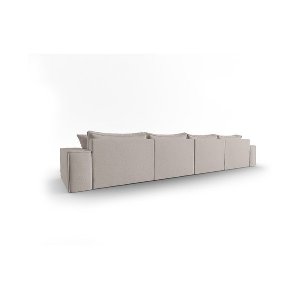 Kampinė sofa šviesiai pilkos spalvos Mike – Micadoni Home-image-4