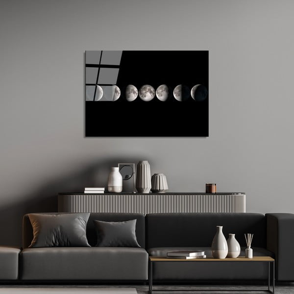 Paveikslas ant stiklo 100x70 cm Moon Phases - Wallity-image-1