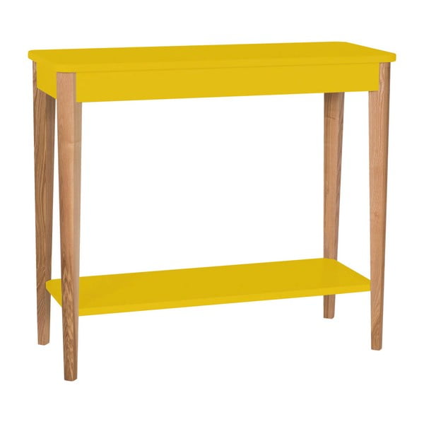 Geltonas "Ragaba Ashme" konsolinis staliukas, plotis 85 cm