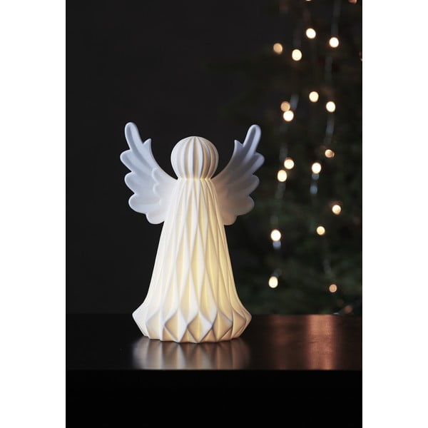 Balta keramikinė kalėdinė LED šviesos dekoracija Star Trading Vinter, aukštis 23 cm
