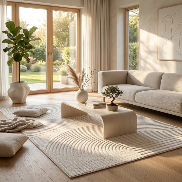 Kreminės spalvos kilimas 120x170 cm Whirl – ESTE-image-1