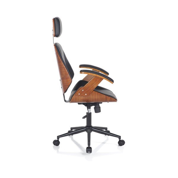 Juodos spalvos iš dirbtinės odos biuro kėdė Visby – Tomasucci-image-3