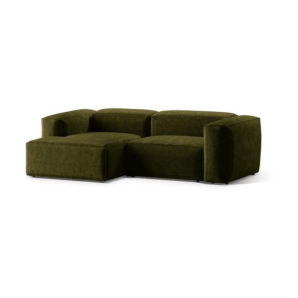 Žalios spalvos iš kordinio velveto kampinė sofa (su kairiuoju kampu/su gultu) Bergamo – Cosmopolitan Design-image-2