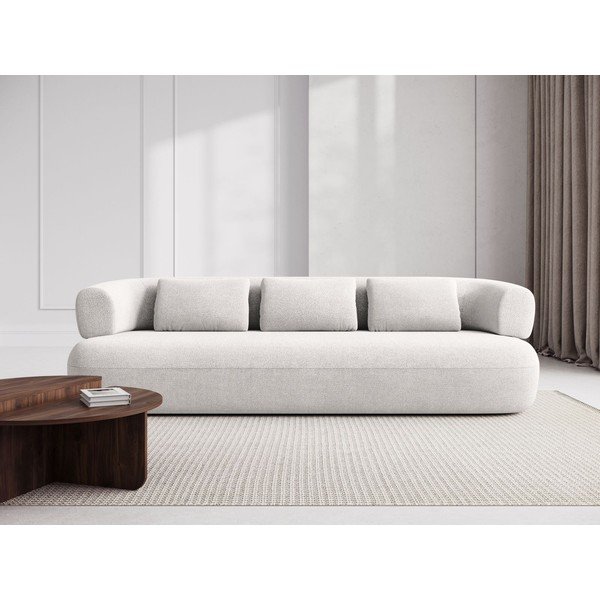 Dramblio kaulo spalvos sofa iš boucle 200 cm Jenny – Micadoni -image-1