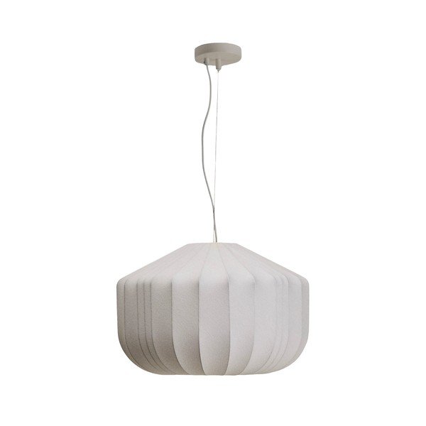 Baltos spalvos lubinis šviestuvas ø 51 cm su tekstiliniu gaubtu Somar – Kave Home