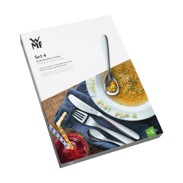 4 nerūdijančio plieno vaikiškų stalo įrankių rinkinys WMF Safari-image-1