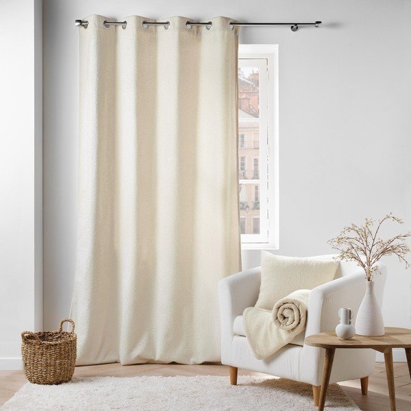 Iš boucle užuolaida kreminės spalvos 140x240 cm Wooly – douceur d'intérieur-image-3