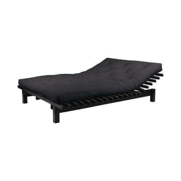 Pušies dvigulė lova su čiužiniu Karup Design Blues Comfort Mat Black/Black, 160 x 200 cm-image-3